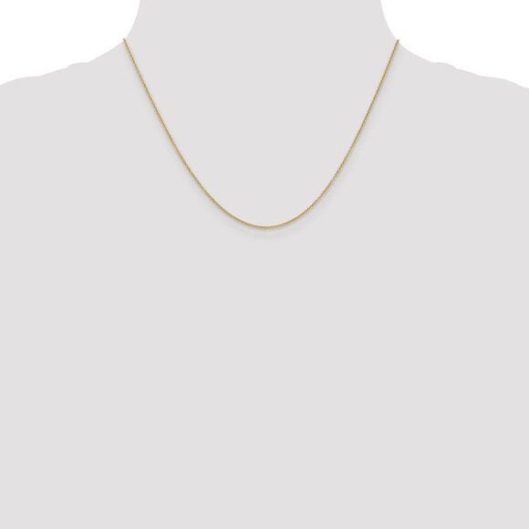 1.2mm, 14k Yellow Gold, Solid Link Cable Chain Necklace, 18 Inch - Picture 2 of 8